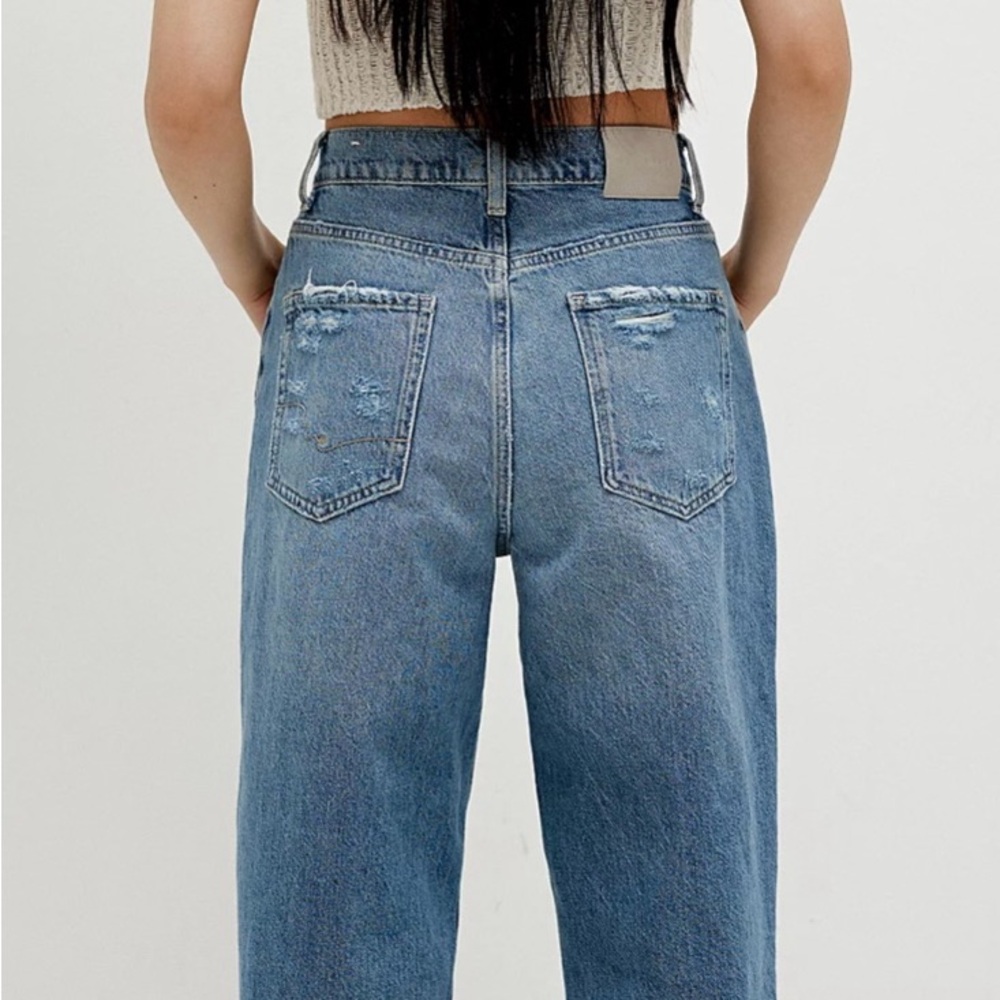 🌞Free People, We the Free, Blue Deconstructed Cora Boyfriend Jeans - 25, #60 - Picture 2 of 7